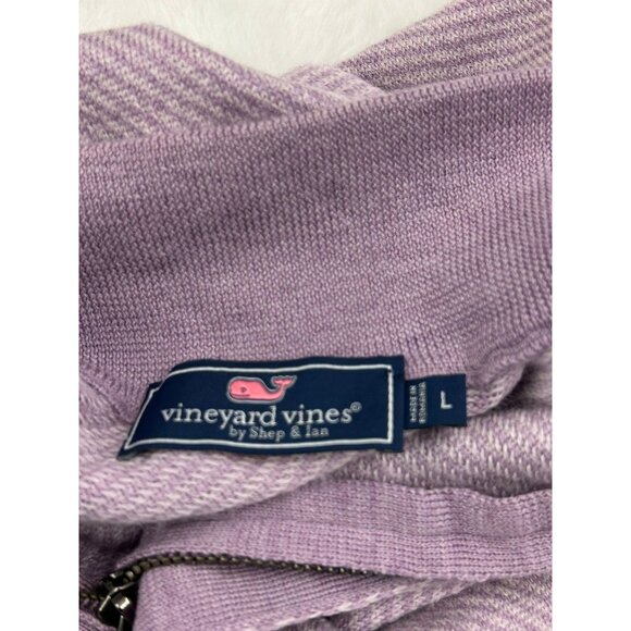 Vineyard Vines Women's Sweater 1/4 Zip 100% Extra Fine Merino Woll Large Purple - Picture 3 of 13
